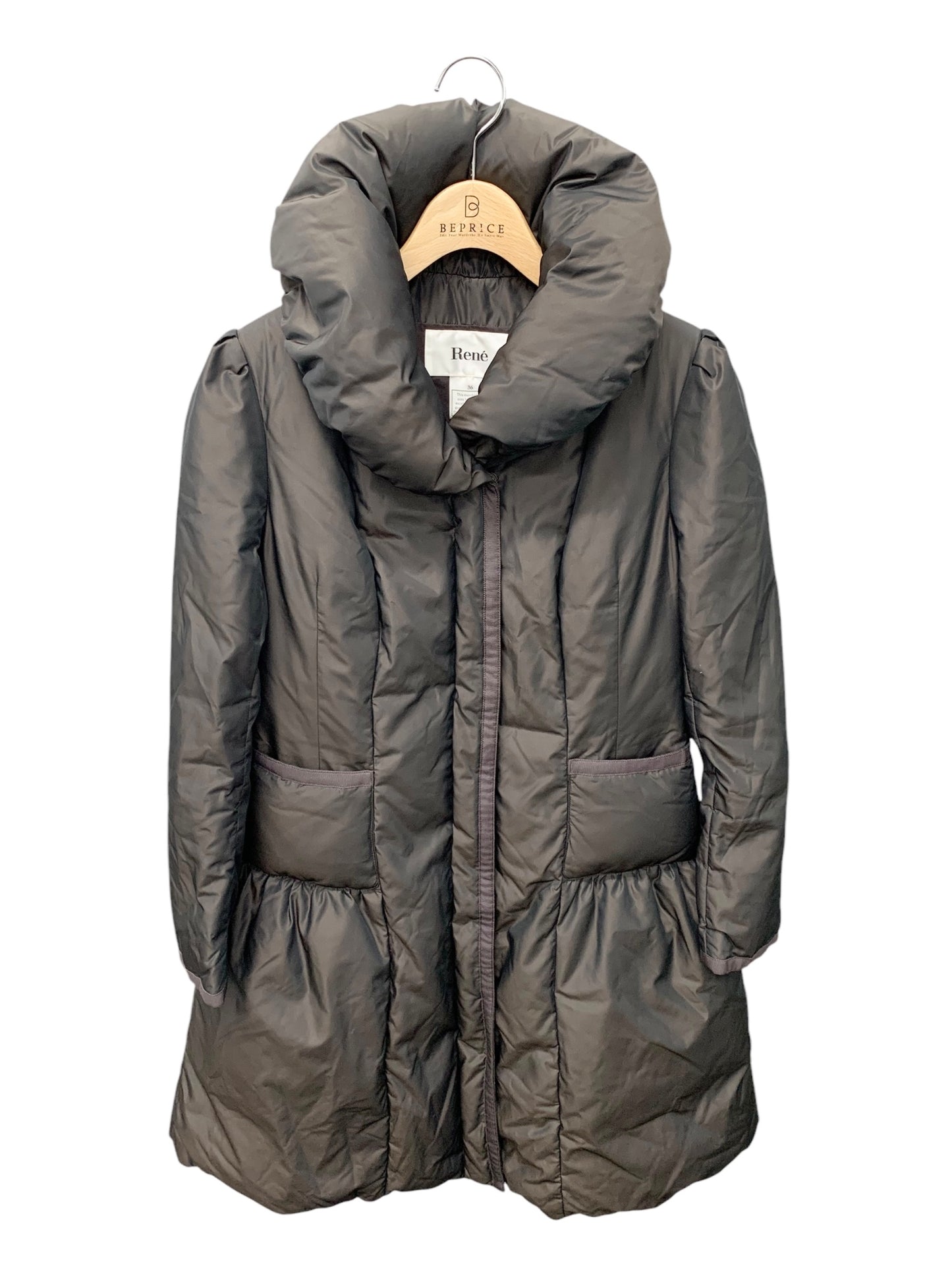 ルネ ロイヤルスウィート ダウンコート 6638470 36 ブラウン ナイロン ITQ2IGKYFBY8