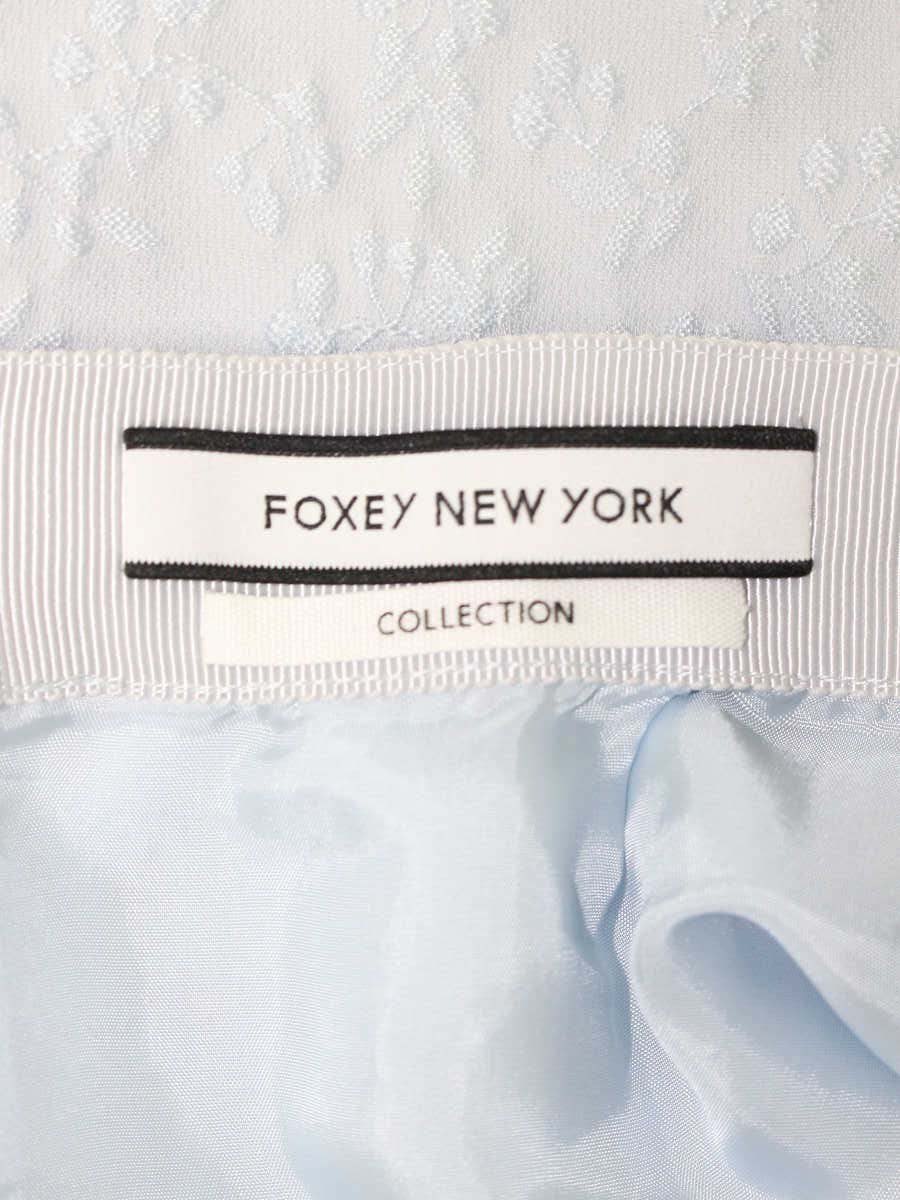 フォクシーニューヨーク collection Peony ピオニー 40965 スカート 38 ブルー フラワーモチーフ IT9JFL9QYCSS