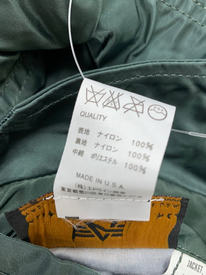 アルファインダストリーズ ブルゾン M カーキグリーン リバーシブル ロゴ刺繡(オレンジ) ITHP8WJ5TS2I