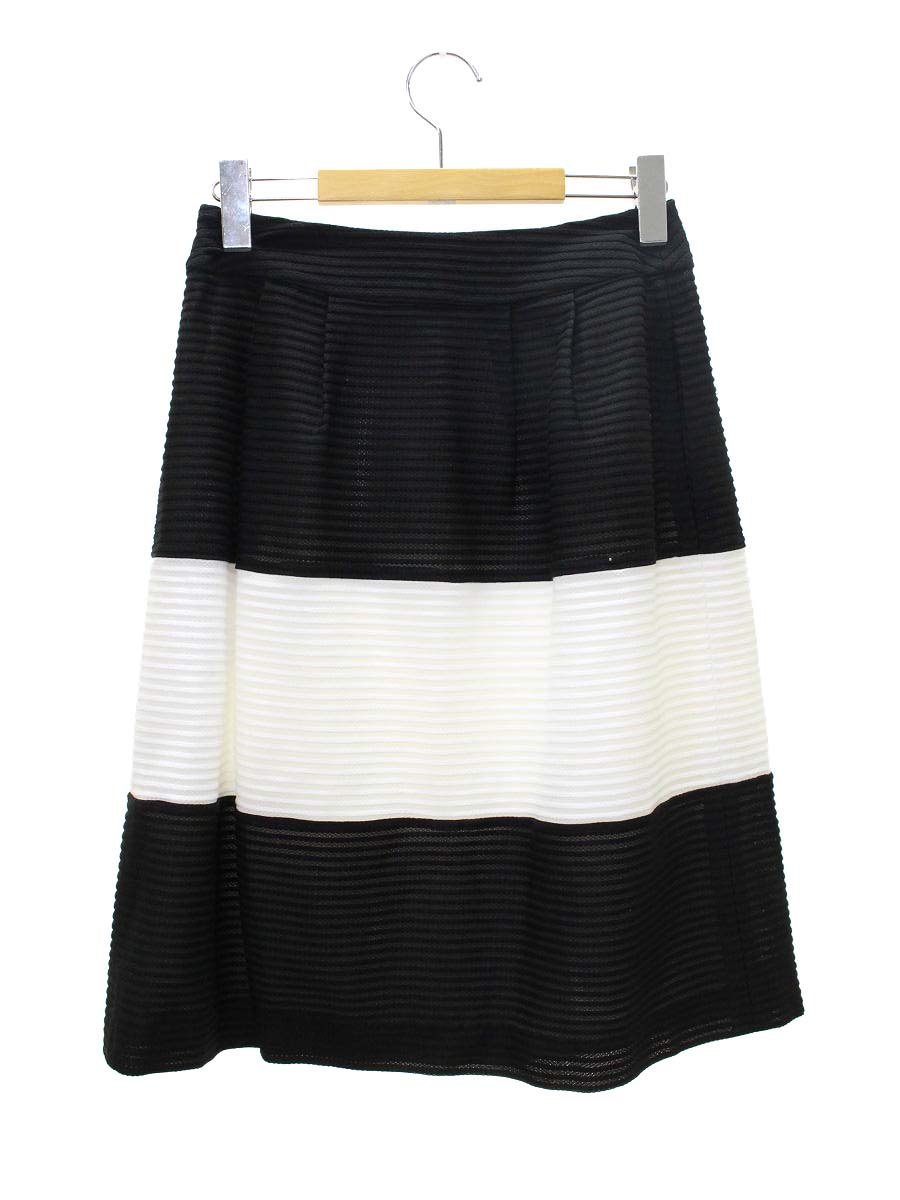 エムズグレイシー 117324 スカート 38 ブラック ボーダー ITIDDSR72VXQ