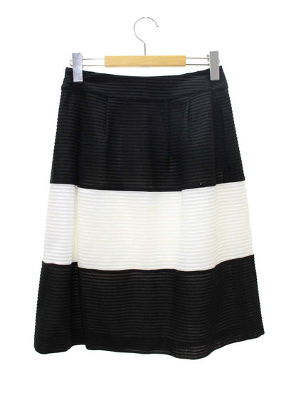 エムズグレイシー 117324 スカート 38 ブラック ボーダー ITIDDSR72VXQ