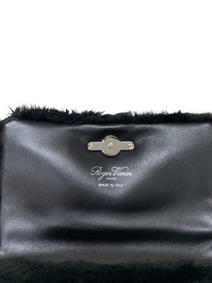 ロジェヴィヴィエ Viv Choc Strass Phone Holder RAWAWHO2302MSRB ショルダーバッグ ブラック フォンホルダー ファー ITFAW12D4HE8