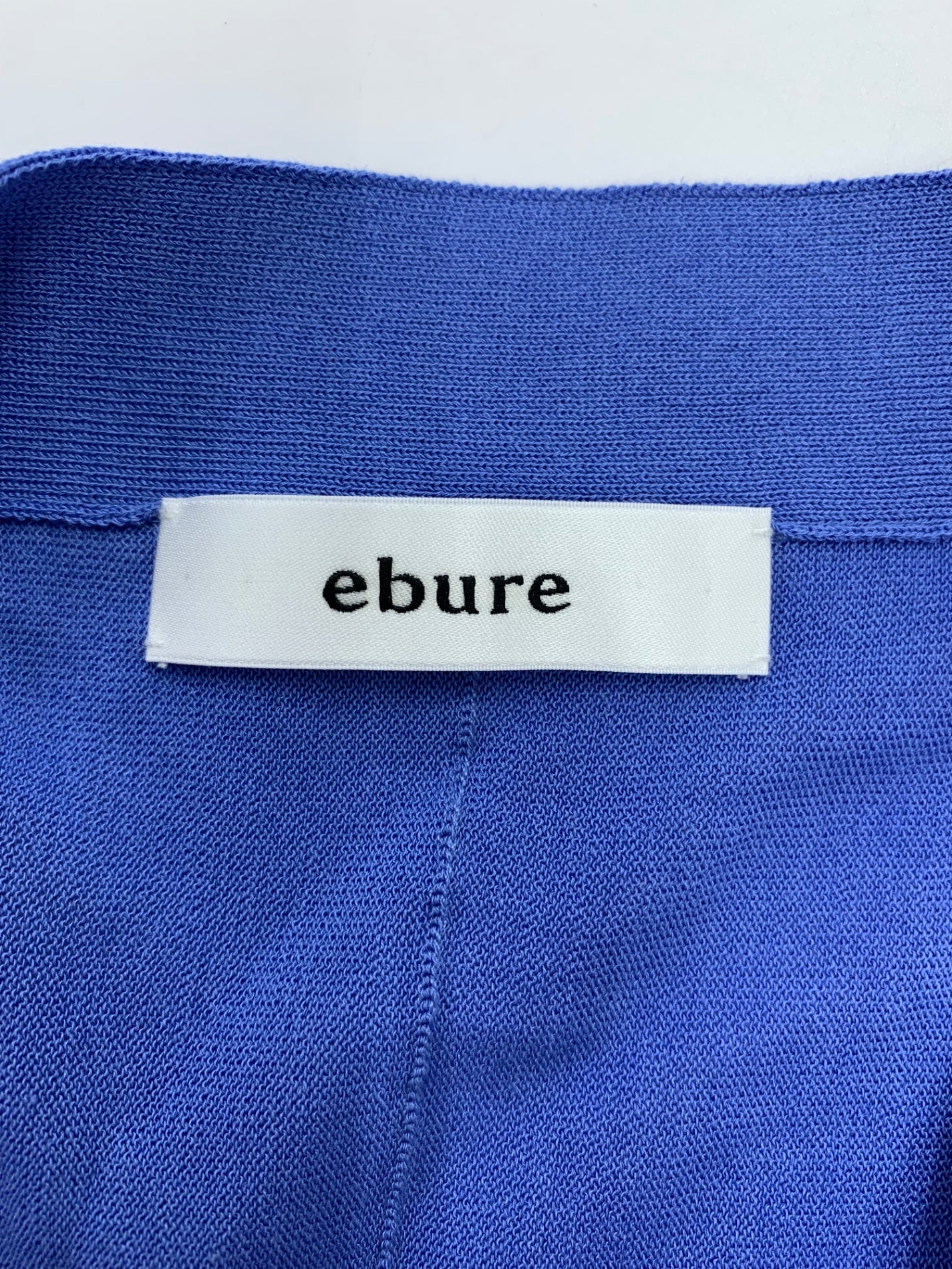 エブール ドルマンスリーブ コットン ニット カーディガン 37109800400 ブルー 薄手 螺鈿ボタン ITVFCNSTH2SZ