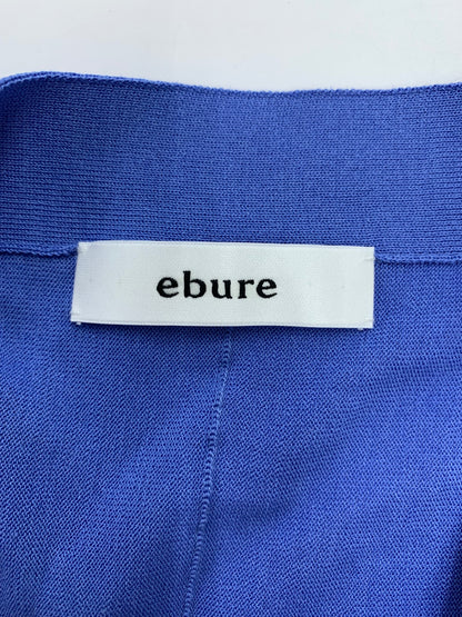 エブール ドルマンスリーブ コットン ニット カーディガン 37109800400 ブルー 薄手 螺鈿ボタン ITVFCNSTH2SZ