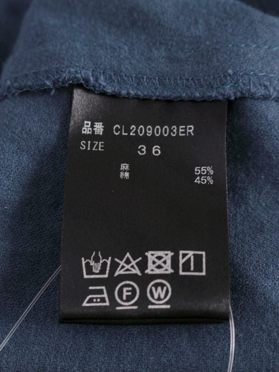カレンソロジー CL209003ER シャツワンピース 36 ネイビー リネン混 パフスリーブ ITL25WB68IGU