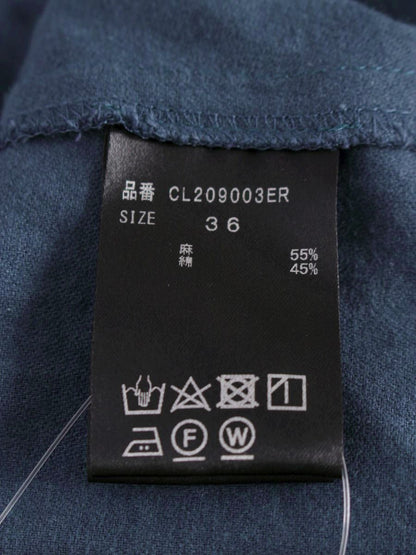 カレンソロジー CL209003ER シャツワンピース 36 ネイビー リネン混 パフスリーブ ITL25WB68IGU