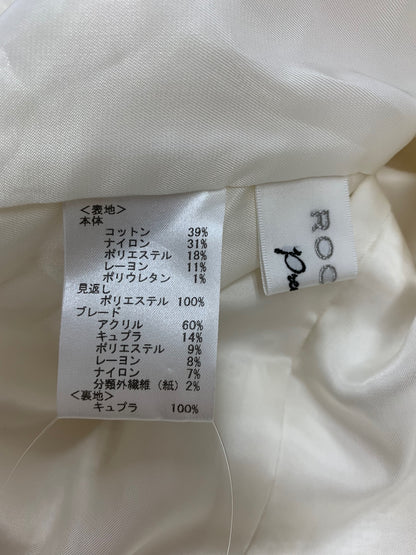 ロシャス AV-0400146 RZ24-00507AJ ノーカラージャケット 11 ホワイト ツイード ITRS5VDTZGYG