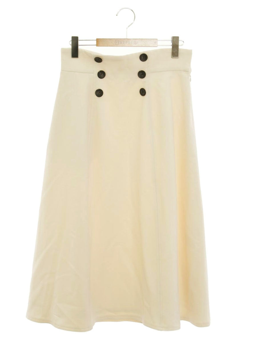 エムズグレイシー 217607 スカート 40 アイボリー フロントボタン Aライン ITLSCSP2OQ9J