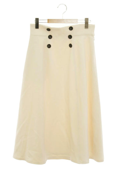 エムズグレイシー 217607 スカート 40 アイボリー フロントボタン Aライン ITLSCSP2OQ9J