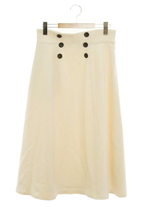 エムズグレイシー 217607 スカート 40 アイボリー フロントボタン Aライン ITLSCSP2OQ9J