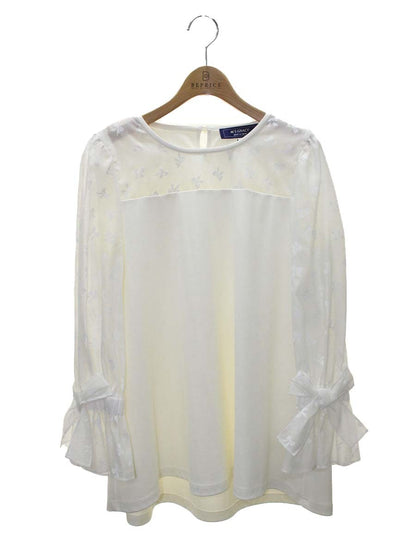 エムズグレイシー 115101 チュニック 40 ホワイト シフォン リボンモチーフ ITFXDBZP04QO