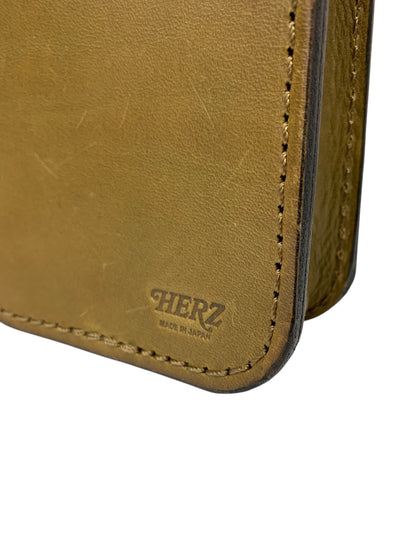 ヘルツ 前ポケット付ベルトポーチ・横型 ウエストバッグ ブラウン ラティーゴ ハードレザー ITJ1YUQEN38P