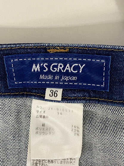 エムズグレイシー White Denim Pants 816511 デニムパンツ 36 ネイビー ITFZOUA5BFOQ