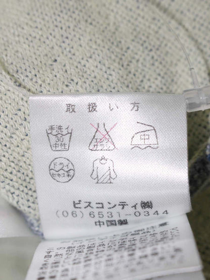 ギャラリービスコンティ 1333052-16 デニムジャケット 2 ブルー ラインストーン フラワーボタン ショート ノーカラー ITH9K1IL06VW