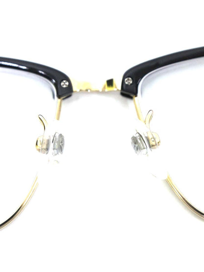 フォーナインズ M-29 メガネ ブラック/ゴールド コンビフレーム フルリム プラスチックブロー ITCL6OU9RF8N