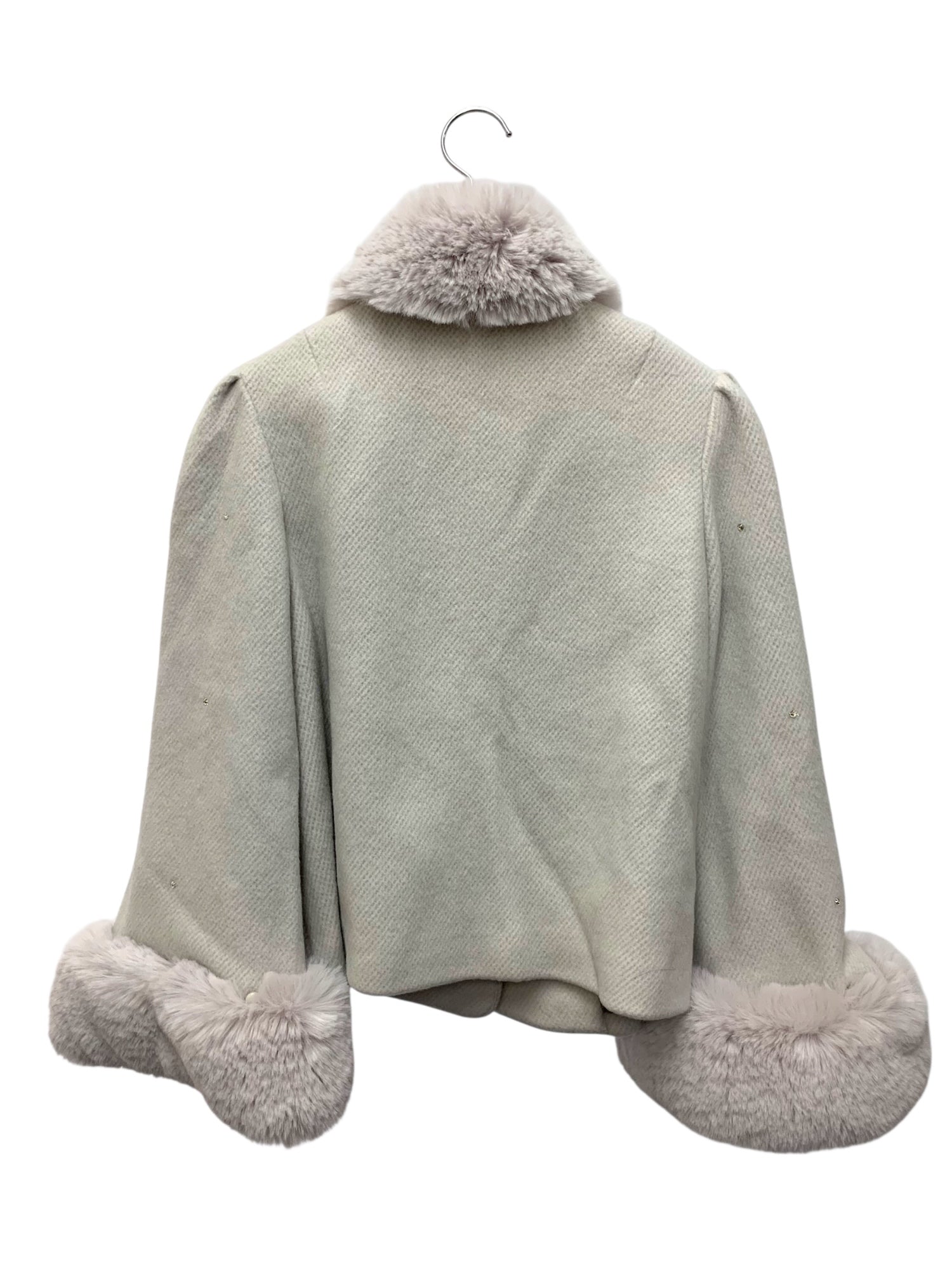 トゥービーシックファーつきポンチョコートグレー 美品 TO BE CHIC