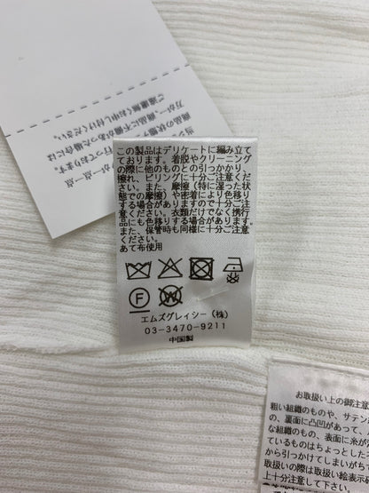 エムズグレイシー 518337 ニット 38 ホワイト 刺繍 エンブロイダリー フラワーモチーフ ITVPP3DVMI22