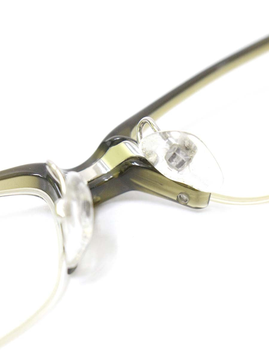 フォーナインズ ハーフリム（ナイロール）スクエア NPN-911 メガネ グリーン セルフレーム IT85E4UWEKXI