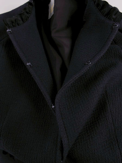 ハロッズ 10410028 ジャケット 2 ブラック ノーカラー フリル IT5GPWI8L5HU