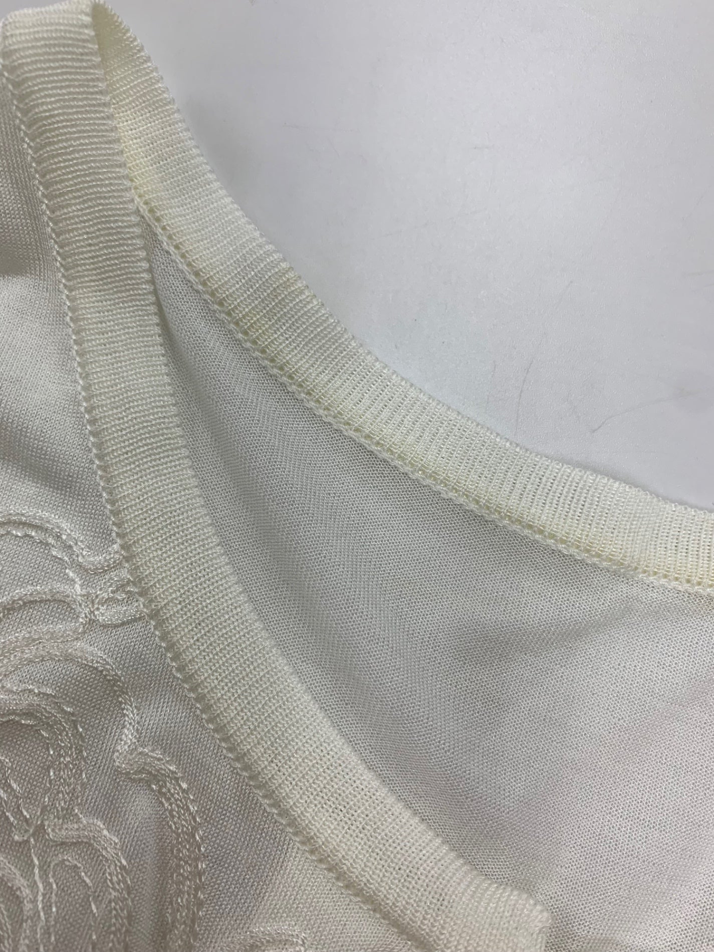 レオナールファッション 0357713 42 ホワイト ロング丈 シアー ニット カーディガン スパンコール レース ITMWVL9UWSK8