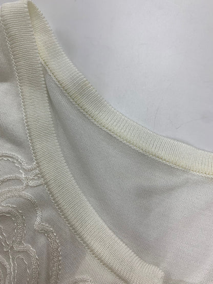 レオナールファッション 0357713 42 ホワイト ロング丈 シアー ニット カーディガン スパンコール レース ITMWVL9UWSK8