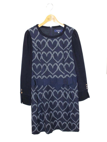 エムズグレイシー Heart Motif One-piece 811554 ワンピース 40 ネイビー ITUMWEPVWEYW