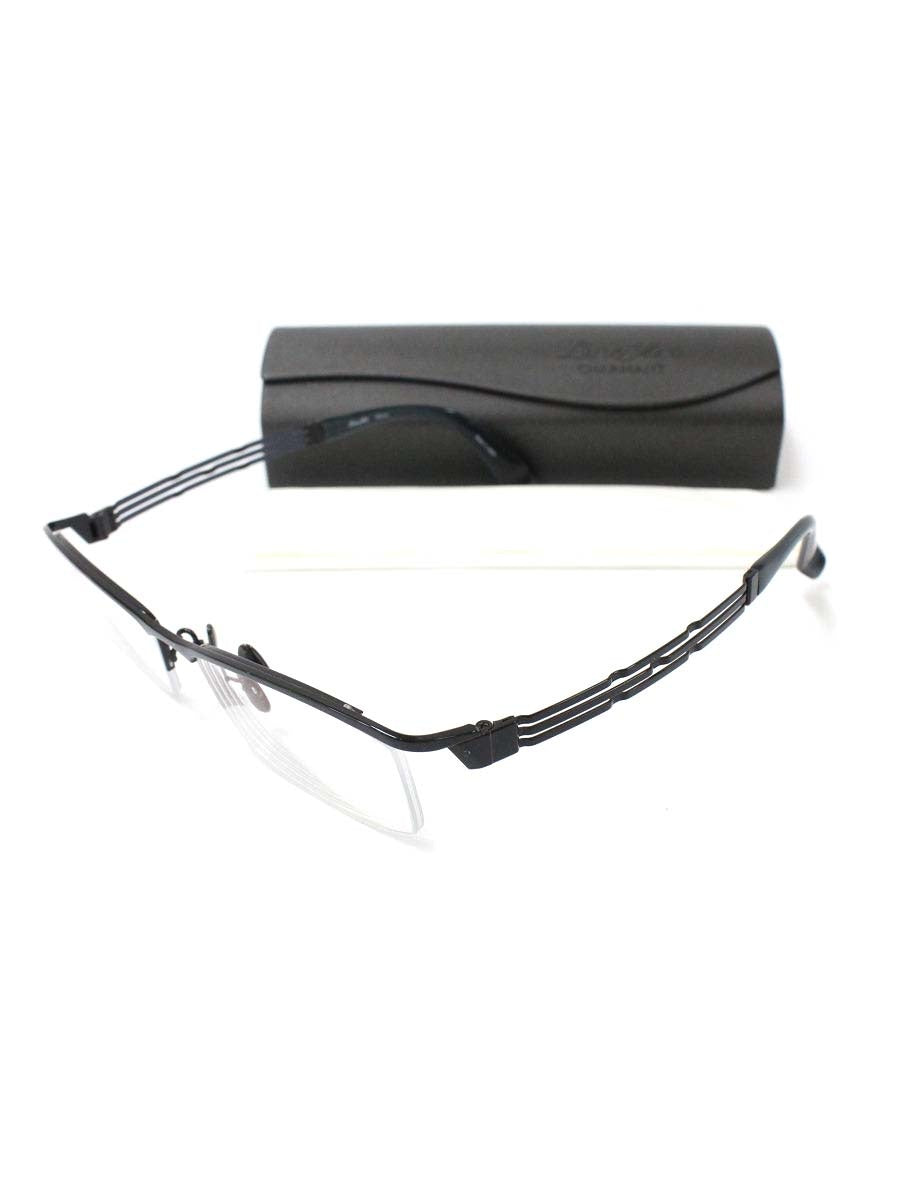 ラインアートシャルマン XL1028 メガネ ブラック チタンフレーム ハーフリム スクエア IT6KZQUWCZDU 【SALE】