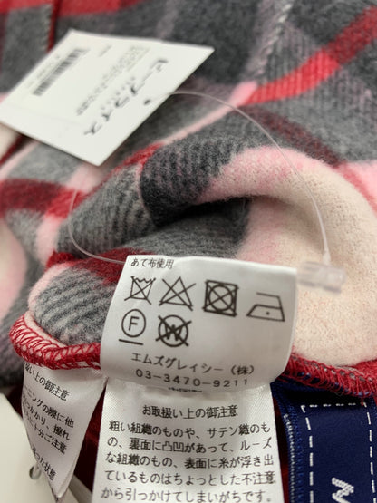 エムズグレイシー チェックｘ無地リバーシブルジャケット 214610 38 レッド ウール ITG0Y8NAIH9M