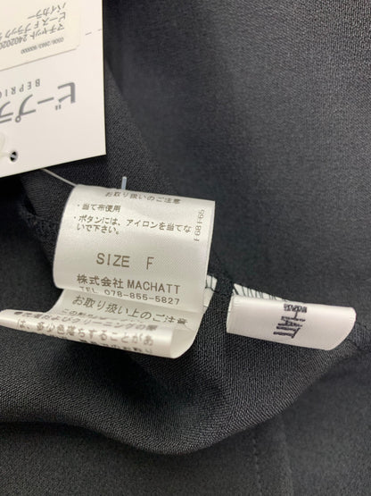 マチャット 24020203 シャツワンピース F ブラック ダブルクロスバイカラー IT2L8HL0NR7V