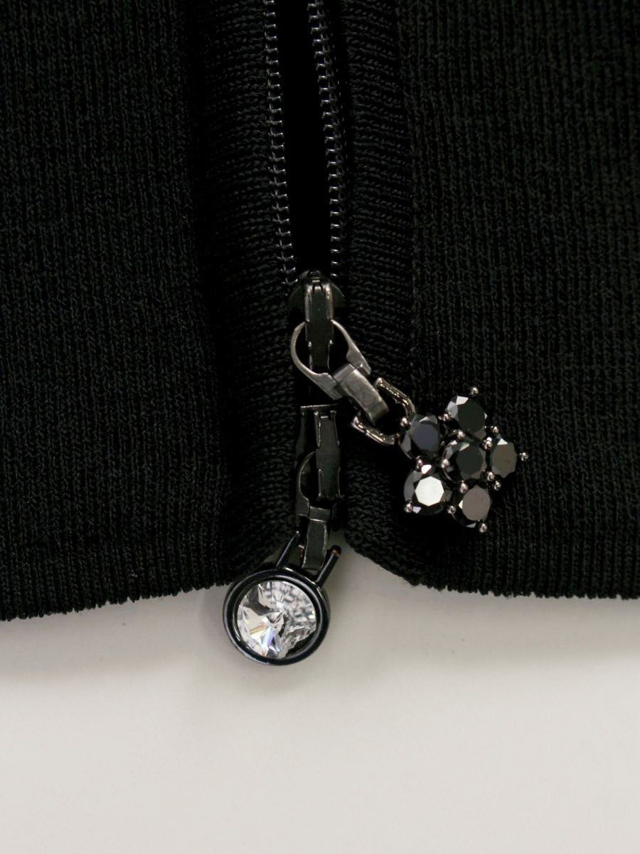 ルネ 6932461 ワンピース 34 ブラック ラインストーン ジップ ニット ITQLAY2G80K6