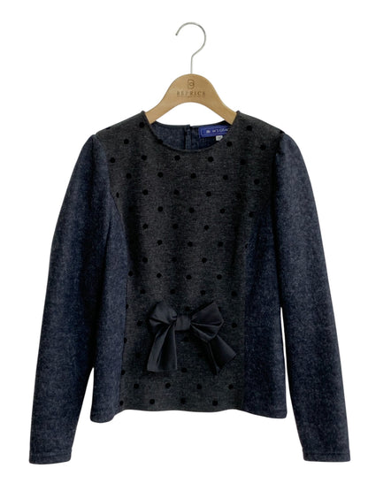 エムズグレイシー 425702 シャツ ブラウス 38 ブラック ドット柄 切替 バックジップ IT94NK6B108G