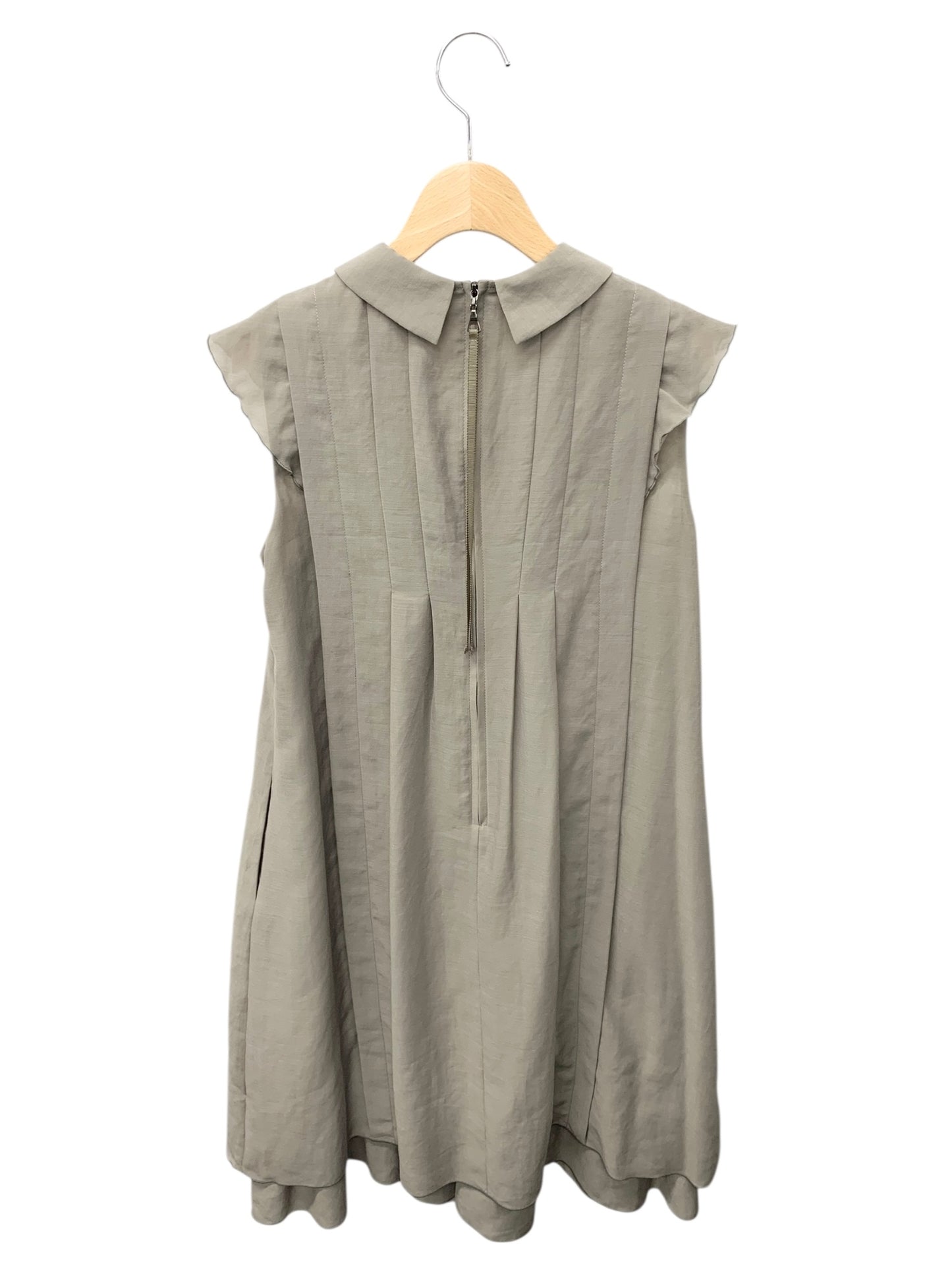 ポンヌフ BA1063 ワンピース 1 カーキグリーン 衿付き 袖フリル ITJ7IC9JW8TE