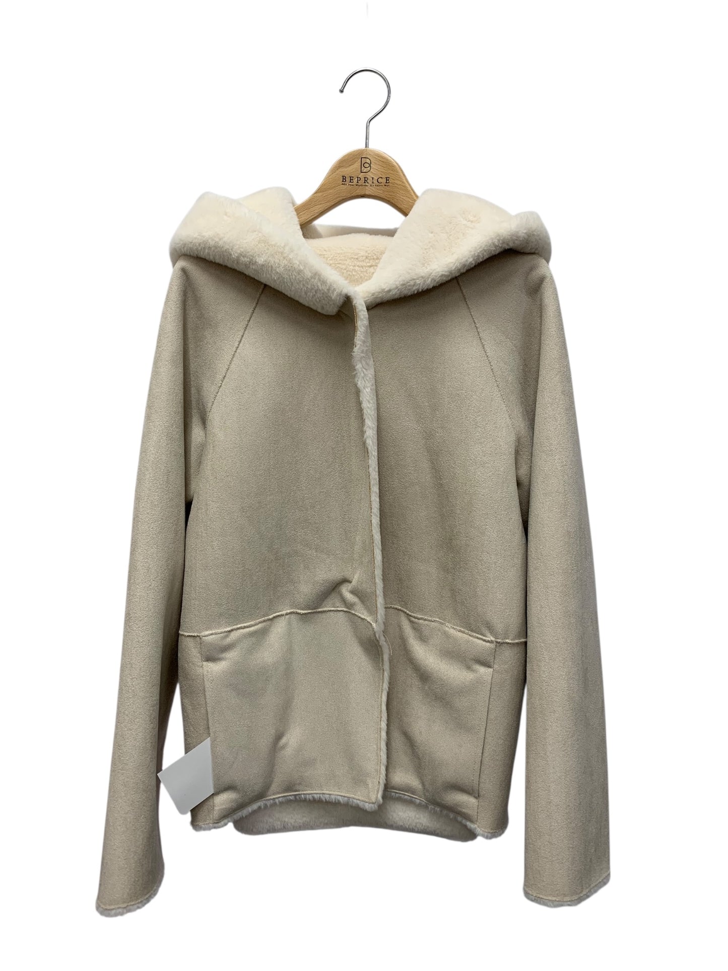 エムズグレイシー フェイクムートンコート 119606 38 ホワイト リバーシブル ITYSDT1XH7C8