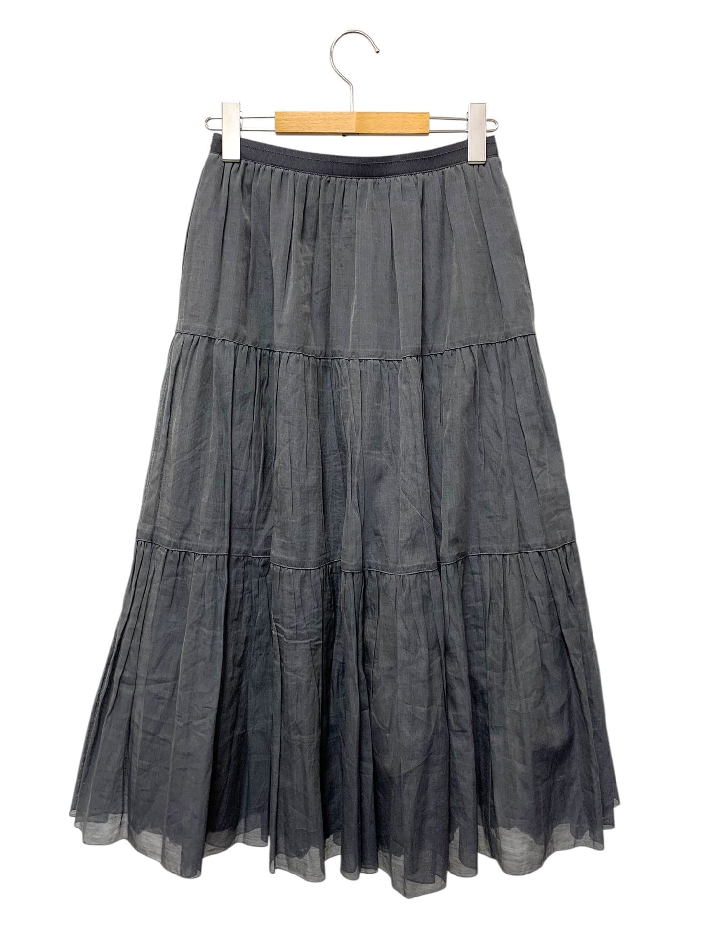 フォクシーブティック Skir Trifle 42558 スカート 38 グレー シルク混 キュプラ ギャザー ITGNPEERNA47