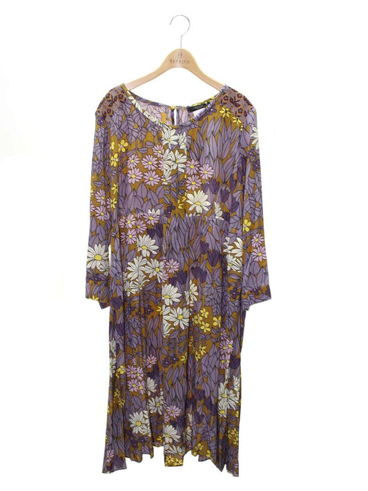 ウィークエンドマックスマーラ 52261269 ワンピース 50 ブラウン フラワーモチーフ ITVP8Z9QWHBC