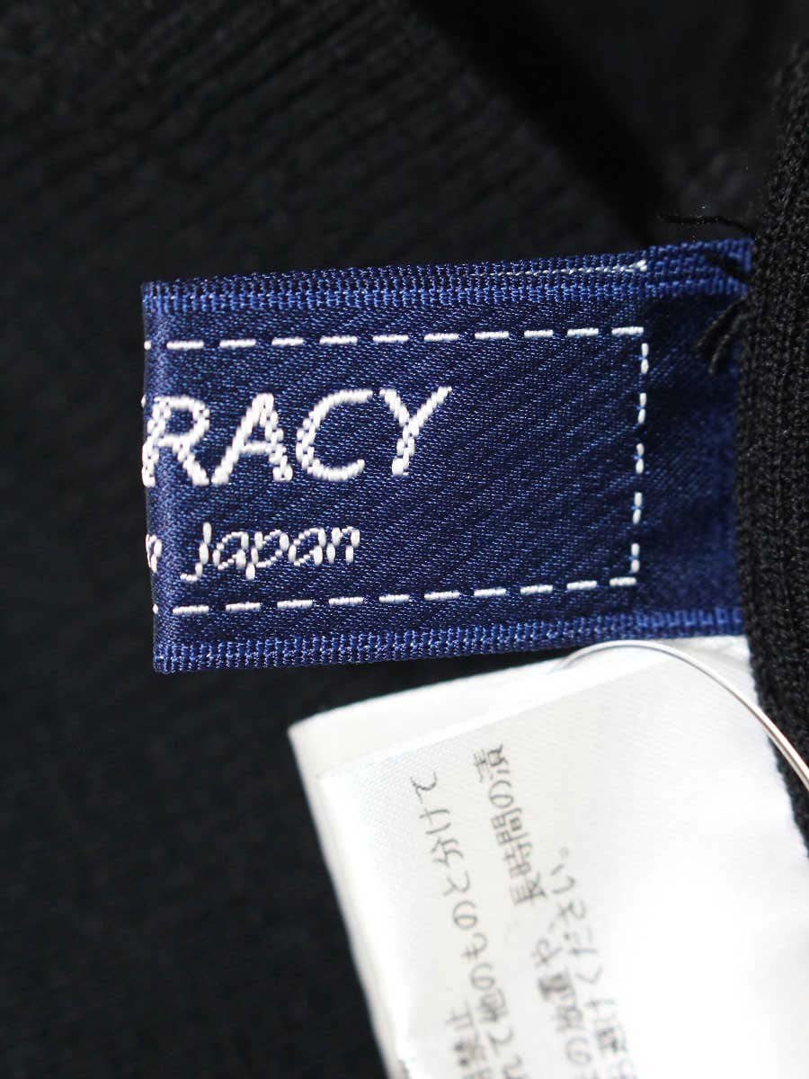 エムズグレイシー 315505 ニットトップス 40 ホワイト/ブラック 袖リボン 切り替え IT5I9VJZMK8U