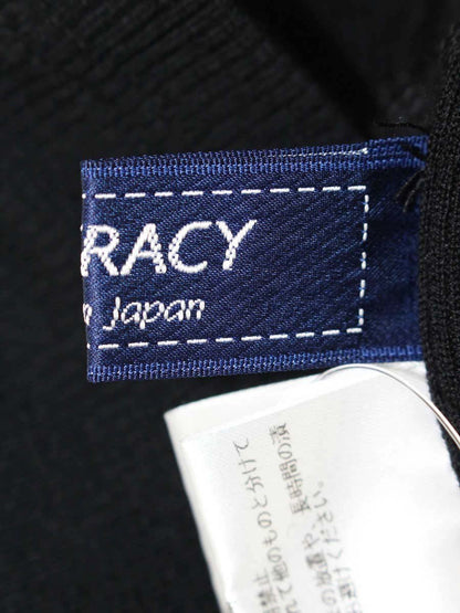 エムズグレイシー 315505 ニットトップス 40 ホワイト/ブラック 袖リボン 切り替え IT5I9VJZMK8U