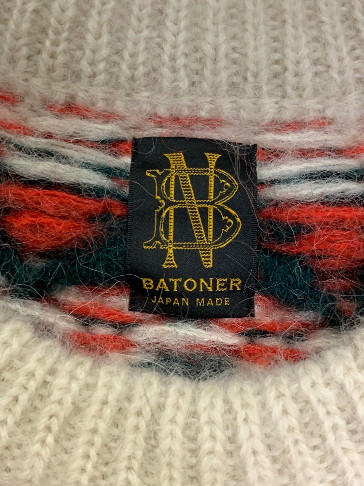 BATONER バトナー 22AW MOHAIR NORDIC CREW NECK BN-22FM-048 ノルディック モヘアニット ベージュ 2 ITQYRE2KQYSK