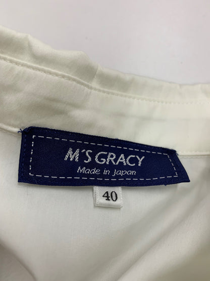 エムズグレイシー Stripe Shirt Dress 811320 ワンピース 40 ブルー ストライプ ITG1LU3O4MY4