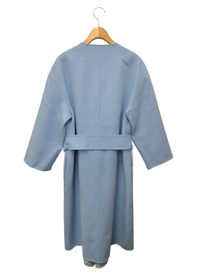 マックスマーラステュディオ Cucito A Mano 601103076 ガウンコート 36 ライトブルー ダブルフェイス ITD0UEQSDT85