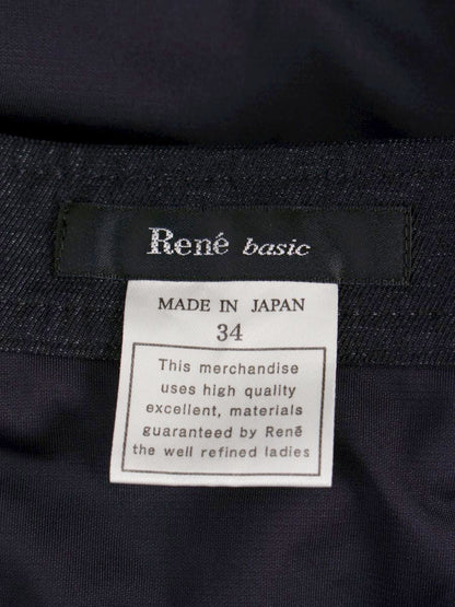 ルネ basic 5924070 スカート 34 ネイビー デニム風 ティアード ITCSTSGY4HRW