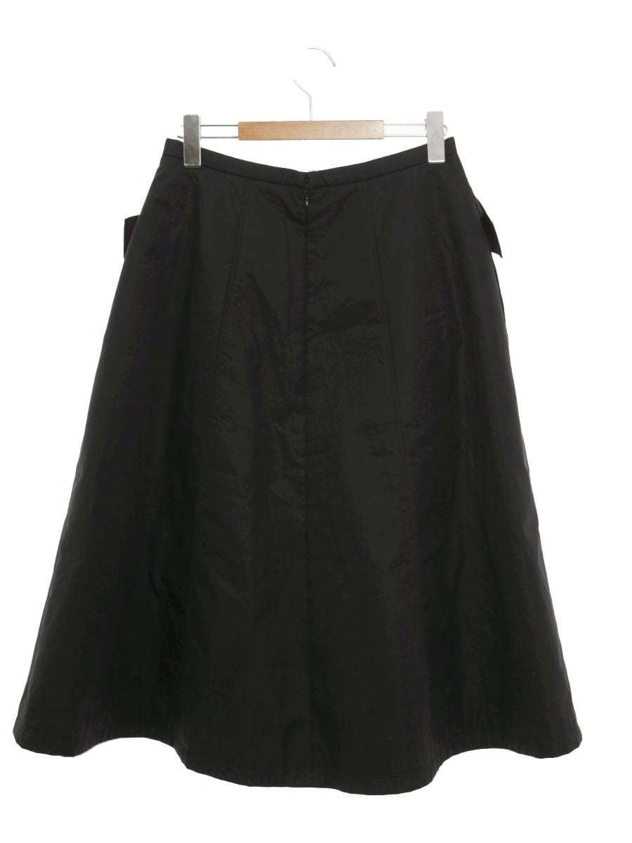 エムズグレイシー 217532 スカート 40 ブラック Aライン リボン ITUVR1B2DS4K