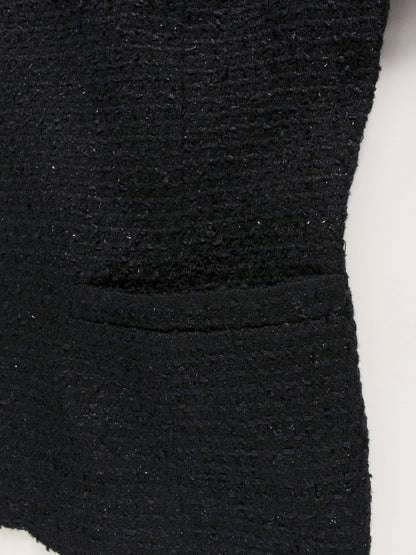 ミッシェルクラン ファンシーツイード ノーカラージャケット FKDDD-90210 38 ネイビー IT2S7H16Q54Y