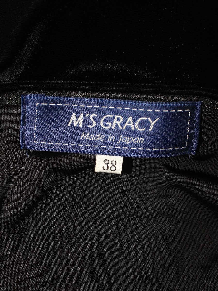 エムズグレイシー 725508 Tシャツ カットソー 38 ブラック ベロア パフスリーブ ITO0Y85GO2ZK