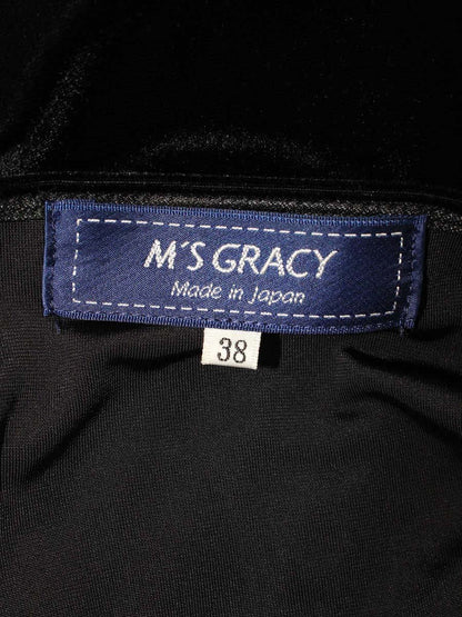 エムズグレイシー 725508 Tシャツ カットソー 38 ブラック ベロア パフスリーブ ITO0Y85GO2ZK