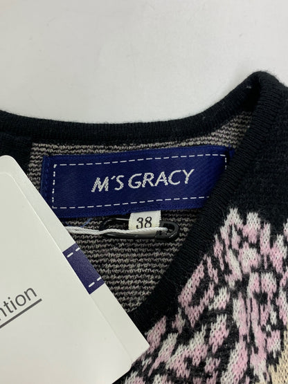 エムズグレイシー Icon Motif Knit One-piece 918567 ワンピース 38 ブラック アイコン ニット ITLURQHIZ55O