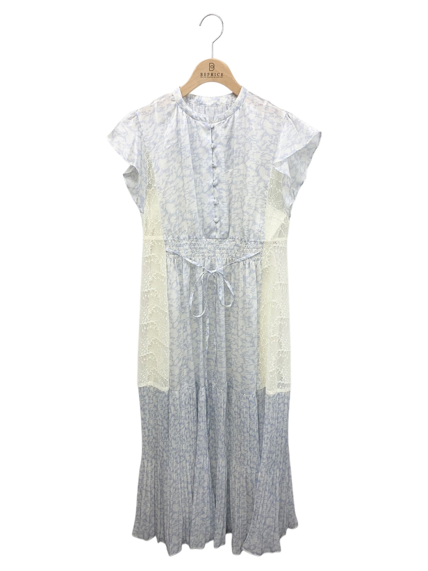 セルフォード マーブル柄ウエストリボンフレアワンピース CWF0222019 36 ブルー ITY4XKV2ID2C