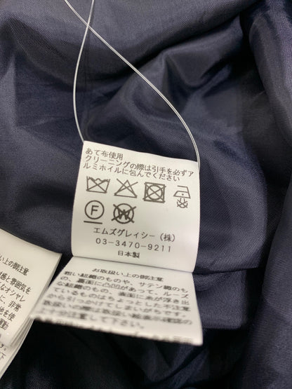 エムズグレイシー 611102 ワンピース 38 ネイビー フラワーモチーフ フロントジップ IT8U8U9QHBIU