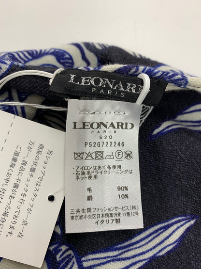 レオナールパリ P52G722246 ケープ F ネイビー マント ウール混 フラワーモチーフ ITBP17PHMR5O
