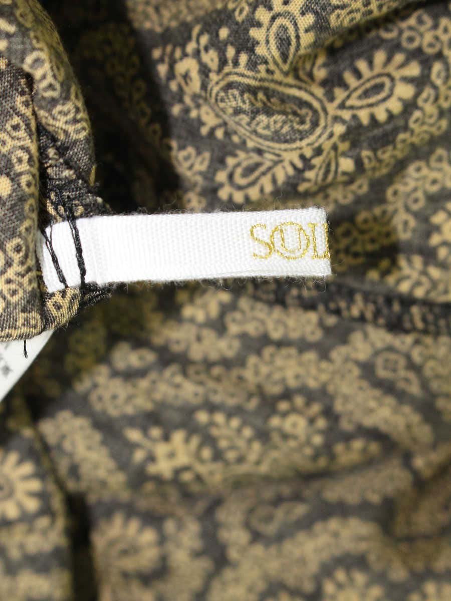 ソレイアード レーヨンプリント バタフライスリーブワンピース 75-06-32-06606 36 ブラック/イエローベージュ 23SS ITEFE6QRR7S0 【SALE】